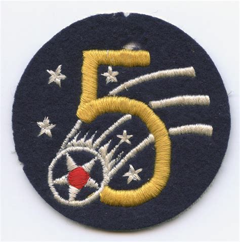 Embroidered Military Patch Usaf 5th Air Force World War 2 Era Insignia