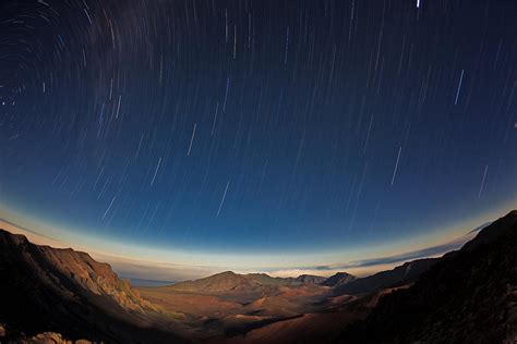 Haleakala Star Trails Stars Move Across The Night Sky Photograph By