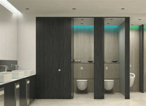 The newer styles of washroom partitions are more durable, and better engineered for tougher use and allows business owners to better design their toilet partitions for the space available. Commercial Restroom Partitions Durable and Attractive | Restroom design, Toilet cubicle, Cubicle ...