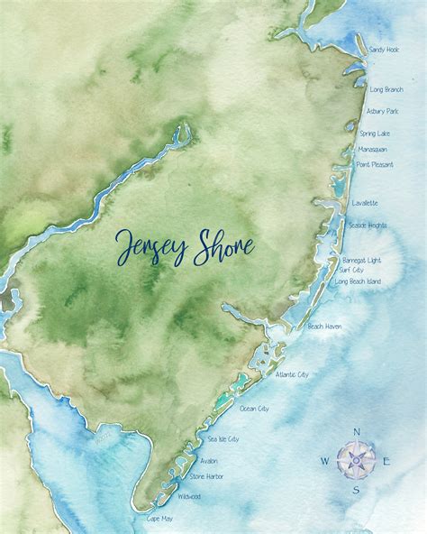 Map Of Jersey Shore Ubicaciondepersonascdmxgobmx