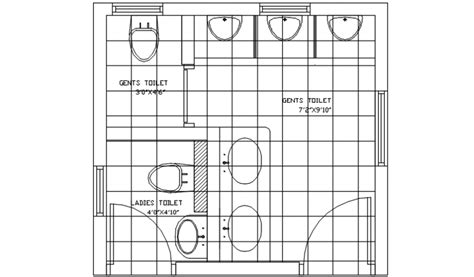 Layout Drawings Of The Sanitary Toilet And Bathroom Autocad Software