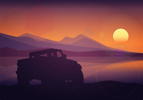 Offroad Silhouette Sunset Free Vector 151259 Vector Art At Vecteezy