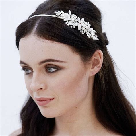 Sparkling Crystal And Pearl Side Tiara By Vintage Styler