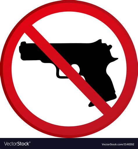 No Guns Allowed Sign Royalty Free Vector Image