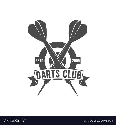 Darts Label Badge Logo Royalty Free Vector Image