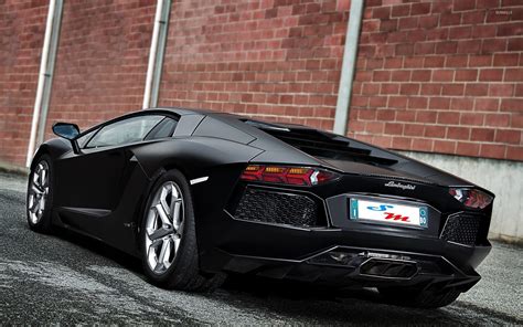 Side View Of A Black Sm Tuning Lamborghini Aventador Wallpaper Car