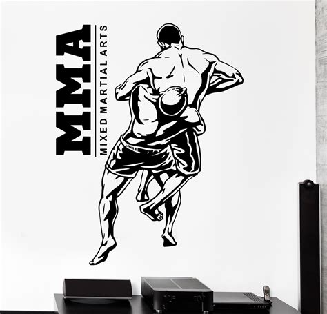 Wall Vinyl Decal Mma Mixed Martial Arts Fighters Home Interior Decor