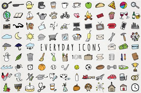 Everyday Items And To Do Clipart Set ~ Icons On Creative Market