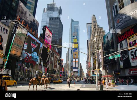 New York New York City Times Square Typical Street Scene With