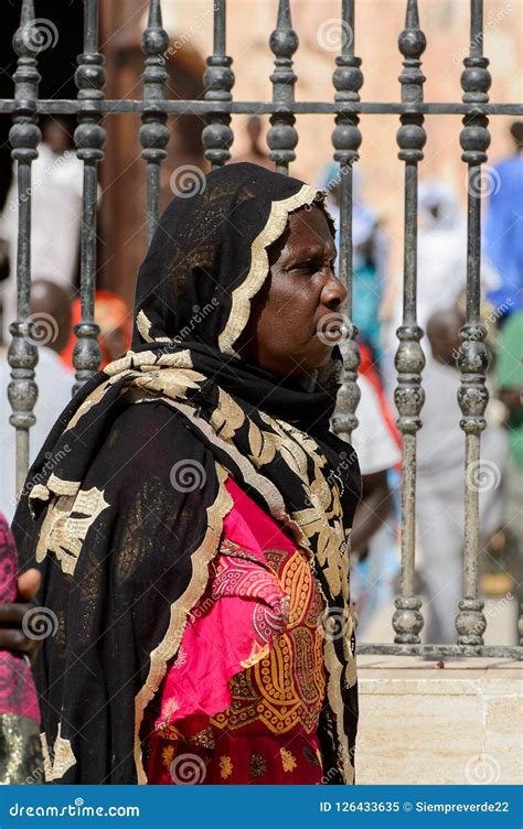 Unidentified Senegalese Woman In Colored Traditional Clothes Wa Editorial Image Image Of