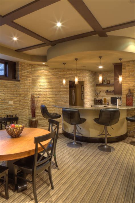 There are always water pipes, sewer lines, hvac ducting or even beams sticking out of the. Basements - Transitional - Basement - milwaukee - by ...