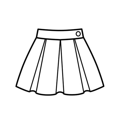 Black And White Drawing Of Pleated Mini Skirt Vector Image Vlrengbr