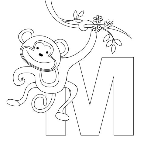 Monkey coloring page from cartoon monkeys category. Free Printable Alphabet Coloring Pages for Kids - Best ...