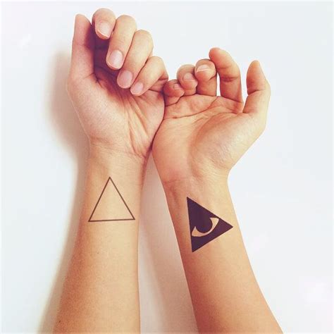 2pcs Set Triangle Eye Inknart Temporary Tattoo Wrist Por Inknart Fake