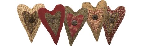 Fabric Heart Set Primitives By Kathy Rustic Fabric Fabric Hearts