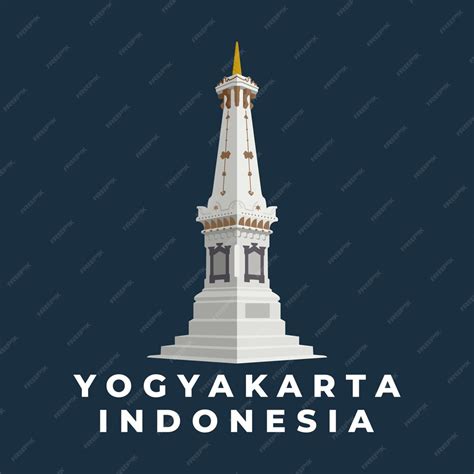 Monumento Turístico De Yogyakarta Tugu Jogja Vector En Blanco Y Negro