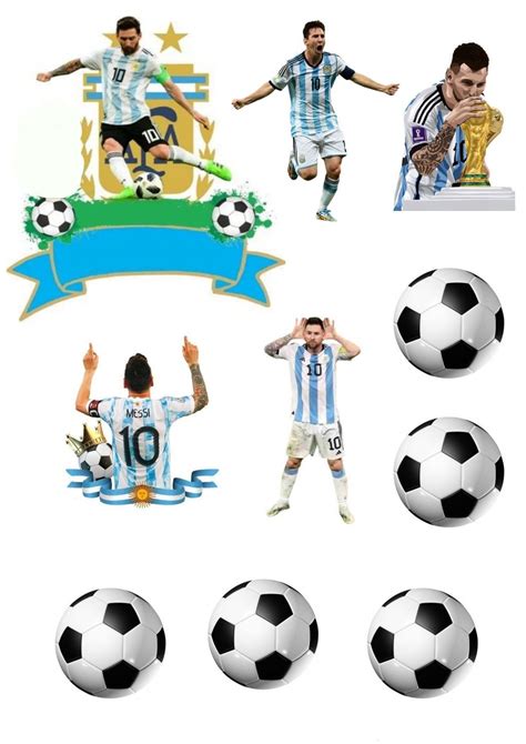 Adorno Torta Topper Personalizado Futbol De Messi Argentina 1 500