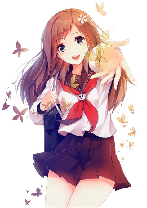 Anime Girl Butterflies Anime Pinterest