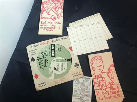 Vintage Bridge Score Cards Score Pads Bidding Wheel Point Etsy