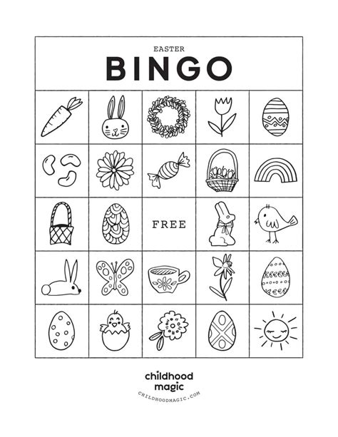 Easter Bingo Free Printable For Kids Childhood Magic