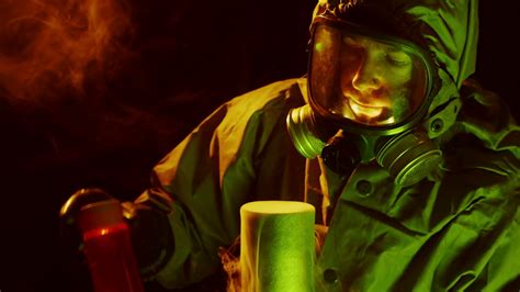 Researcher In Hazmat Suite Placing Pathogen Stock Footage SBV 300227709