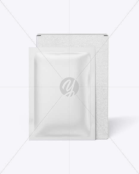 Download Kraft Box with Matte Sachet Mockup in Sachet Mockups on Yellow Images Object Mockups
