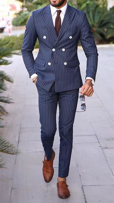 Men Suits 2 Piece Suit Double Breasted Suits Men Business Etsy