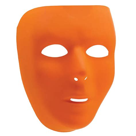 Orange Face Mask 7in X 7in Party City