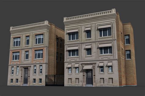 Two Downtown Buildings 3d Model Cgtrader