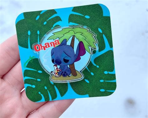 420 Ohana Stoner Stitch Acrylic Pin Etsy
