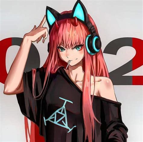 Zero Two With Cat Headphones Darling In The Franxx Official Amino