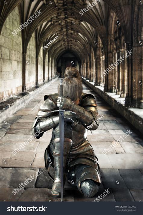 Ilustrações Stock Imagens E Vetores De Female Warrior Knight Kneeling