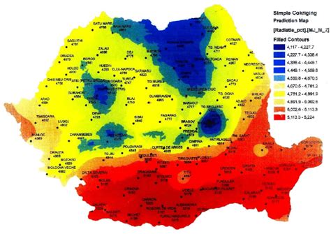 Schematic Map Of Global Solar Radiation In Romania 7 Download
