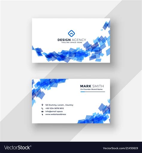Abstract Blue Creative Business Card Template Vector Image
