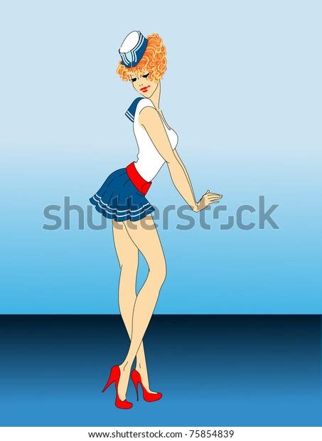 Beautiful Girl Sailor Suit Stock Vector Royalty Free 75854839 Shutterstock