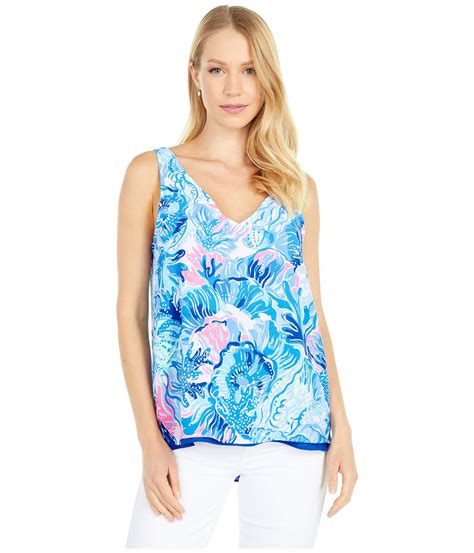 Lilly Pulitzer Synthetic Reversible Florin Sleeveless V Neck In Blue Lyst