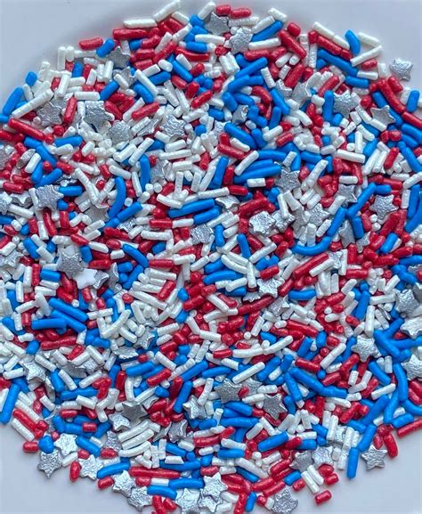 Red White And Blue Sprinkles Fourth Of July Sprinkle Mix Etsy