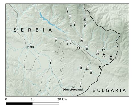 Map Of The Surveyed Localities In The Southern Part Of The Stara