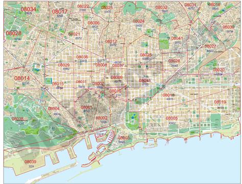 Mapa De Codigos Postales De Barcelona Mapa