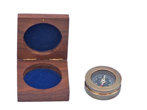 wholesale antique brass paperweight compass with rosewood box 3in hampton nautical