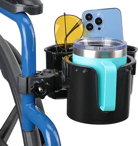 Joytutus 2 In 1 Stroller Cup Holder With Storage Box Universal Bike Cup Holder Organizer For
