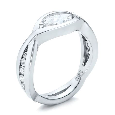 Custom Marquise Diamond Engagement Ring 100824 Seattle Bellevue