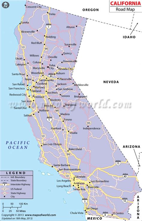 List Of Interstate Highways In California Wikipedia California