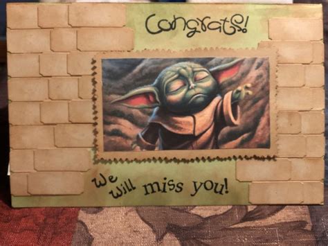 Baby Yoda Goodbye To Coworker Friend By Kdresch 2020 Front Cards