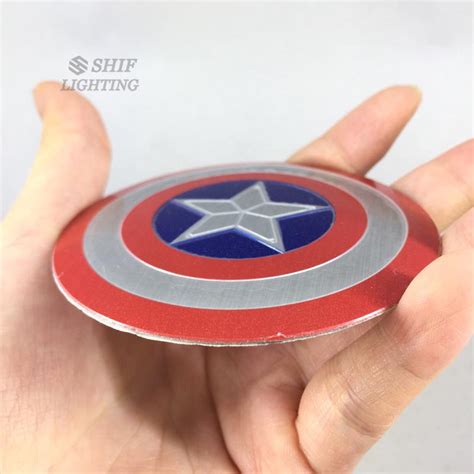 1 X Aluminum Marvel Hero Avengers Captain America Shield Logo Car