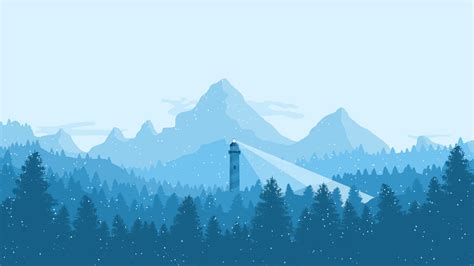 Winter Snow Nature Landscape Art Artwork Lighthouse Wallpaper