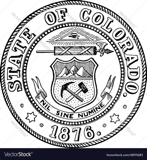 The State Seal Of Colorado Vintage Royalty Free Vector Image