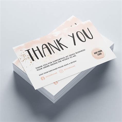 Thank You For Your Order Purchase Cards Personalised Supporting My