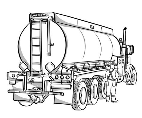 Drawing Of A Fuel Tanker Stock Illustrations Royalty Free Vector
