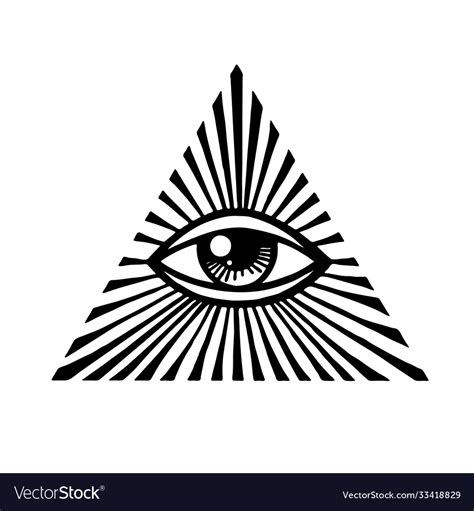 Eye Providence Masonic Symbol All Seeing Eye Vector Image